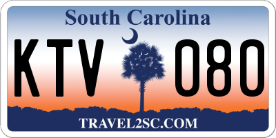 SC license plate KTV080