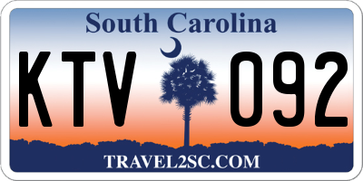 SC license plate KTV092