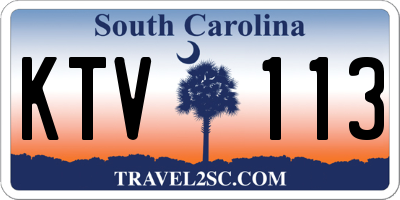 SC license plate KTV113