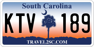 SC license plate KTV189