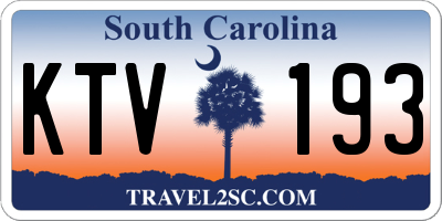 SC license plate KTV193