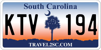 SC license plate KTV194