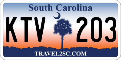 SC license plate KTV203