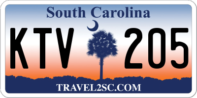 SC license plate KTV205