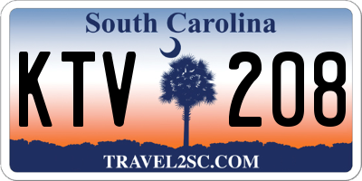 SC license plate KTV208
