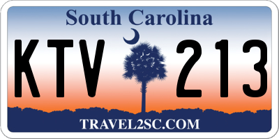 SC license plate KTV213