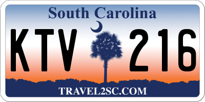 SC license plate KTV216
