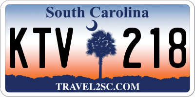 SC license plate KTV218