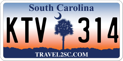 SC license plate KTV314