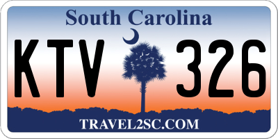 SC license plate KTV326