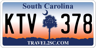 SC license plate KTV378