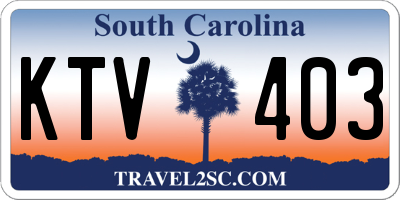 SC license plate KTV403