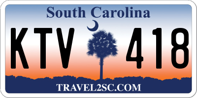 SC license plate KTV418