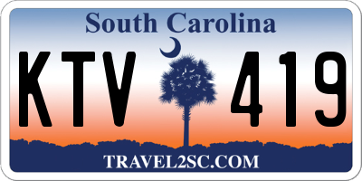SC license plate KTV419