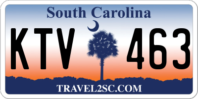 SC license plate KTV463