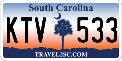 SC license plate KTV533