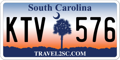 SC license plate KTV576