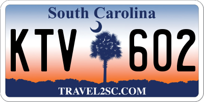 SC license plate KTV602
