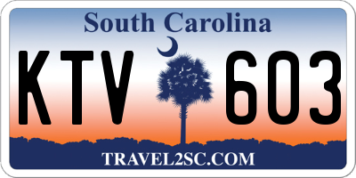 SC license plate KTV603