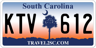 SC license plate KTV612