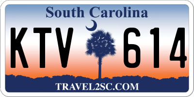 SC license plate KTV614