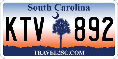 SC license plate KTV892