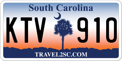 SC license plate KTV910
