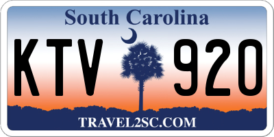 SC license plate KTV920
