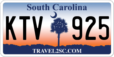 SC license plate KTV925
