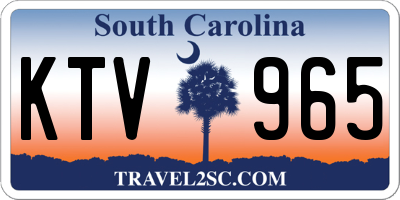 SC license plate KTV965