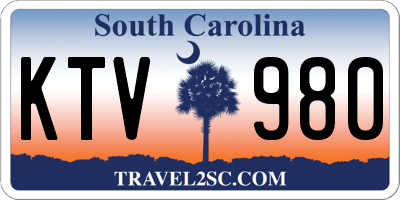 SC license plate KTV980