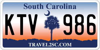 SC license plate KTV986