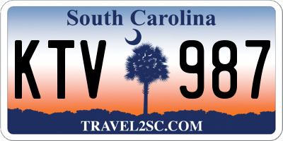 SC license plate KTV987