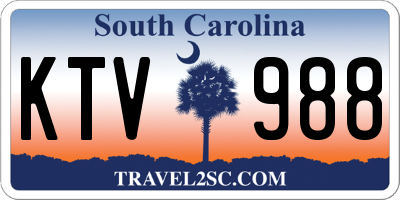 SC license plate KTV988
