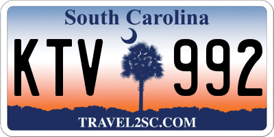 SC license plate KTV992