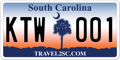 SC license plate KTW001