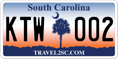 SC license plate KTW002