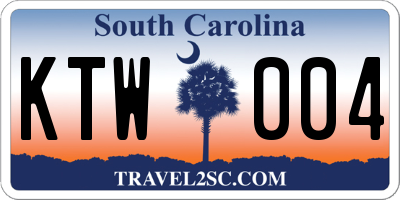 SC license plate KTW004