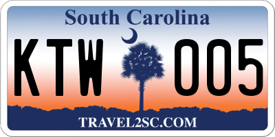 SC license plate KTW005