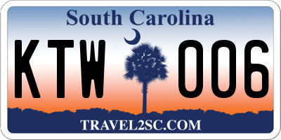 SC license plate KTW006
