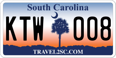 SC license plate KTW008
