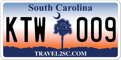 SC license plate KTW009