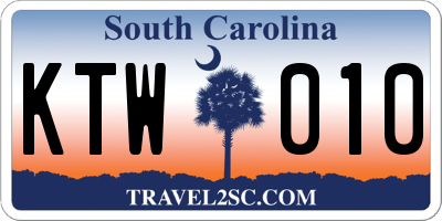 SC license plate KTW010