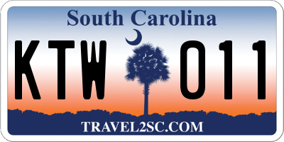 SC license plate KTW011