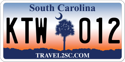 SC license plate KTW012