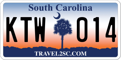 SC license plate KTW014