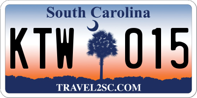 SC license plate KTW015