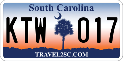 SC license plate KTW017
