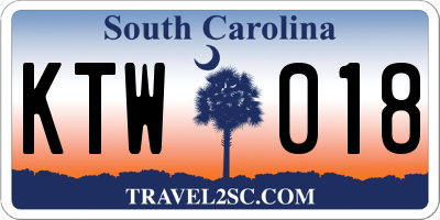 SC license plate KTW018