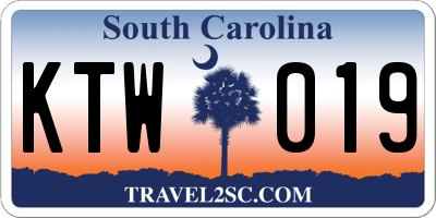 SC license plate KTW019